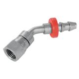 JIC Swivel Female x 45° Push In Swept 37° Cone Elbow